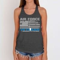 Air Force Veteran Flag Women's Knotted Racerback Tank