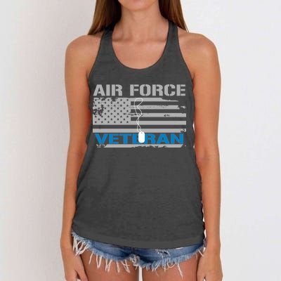 Air Force Veteran Flag Women's Knotted Racerback Tank