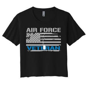 Air Force Veteran Flag Women's Crop Top Tee