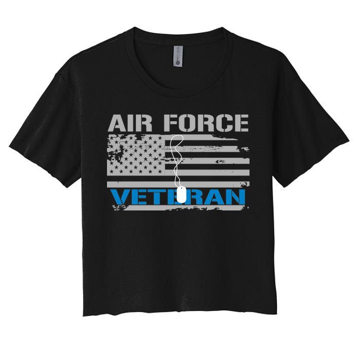 Air Force Veteran Flag Women's Crop Top Tee