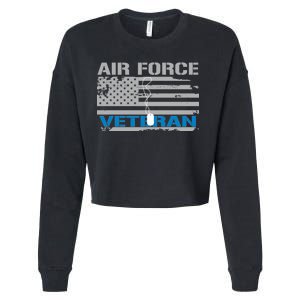 Air Force Veteran Flag Cropped Pullover Crew