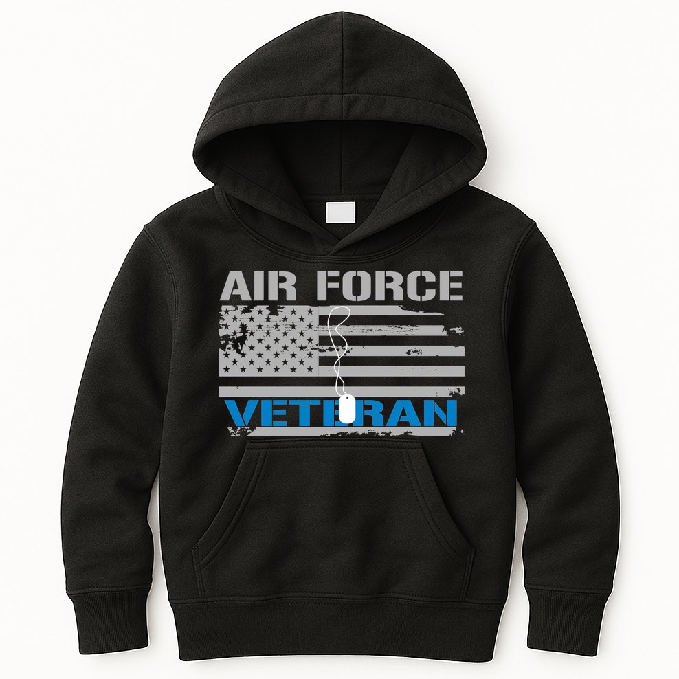 Air Force Veteran Flag Kids Hoodie