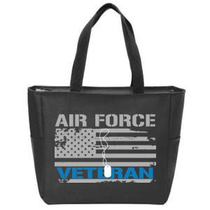 Air Force Veteran Flag Zip Tote Bag