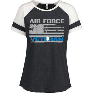 Air Force Veteran Flag Enza Ladies Jersey Colorblock Tee