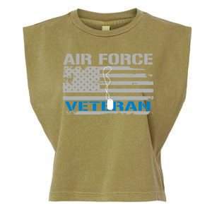 Air Force Veteran Flag Garment-Dyed Women's Muscle Tee