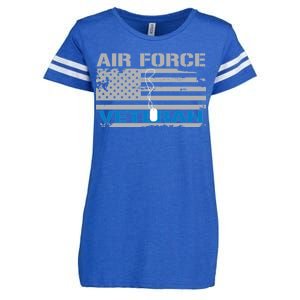 Air Force Veteran Flag Enza Ladies Jersey Football T-Shirt