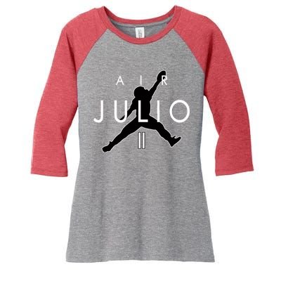 Air Julio Football Atlanta Fan Women's Tri-Blend 3/4-Sleeve Raglan Shirt