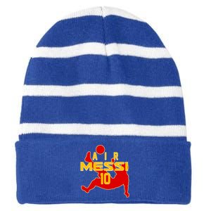 Air Messi No 10 Spain Soccer Futbol Striped Beanie with Solid Band