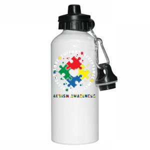 Acceptance Inclusion Respect Love Support Autism Awareness Gift Aluminum Water Bottle