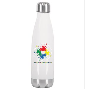 Acceptance Inclusion Respect Love Support Autism Awareness Gift Stainless Steel Insulated Water Bottle