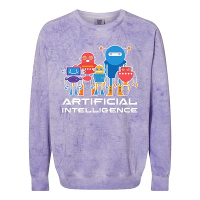 Artificial Intelligence Robots Computer Science AI Colorblast Crewneck Sweatshirt