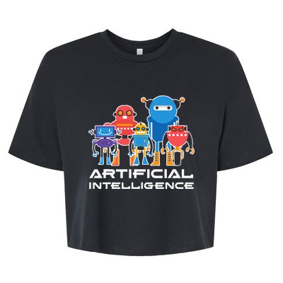 Artificial Intelligence Robots Computer Science AI Bella+Canvas Jersey Crop Tee