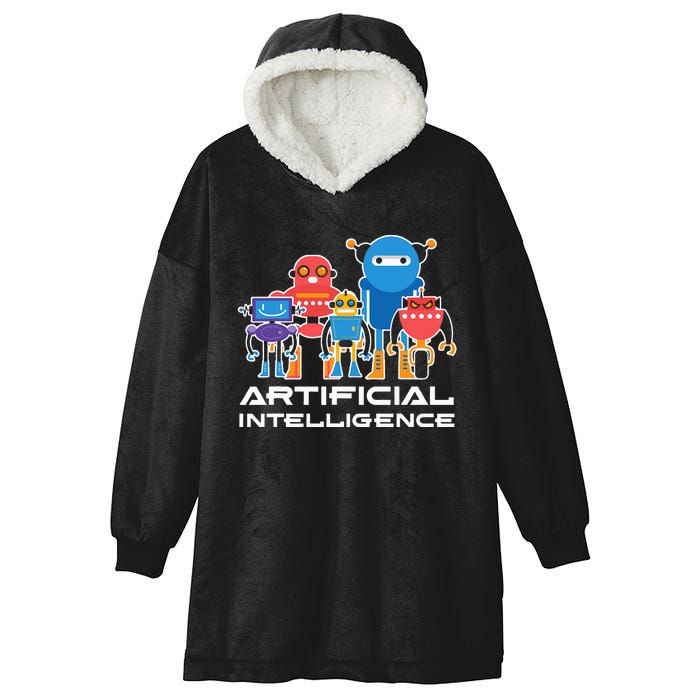 Artificial Intelligence Robots Computer Science AI Hooded Wearable Blanket