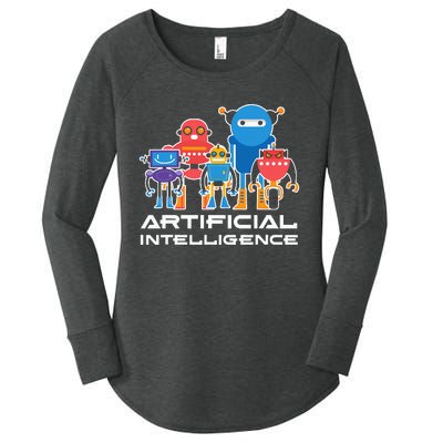 Artificial Intelligence Robots Computer Science AI Women's Perfect Tri Tunic Long Sleeve Shirt