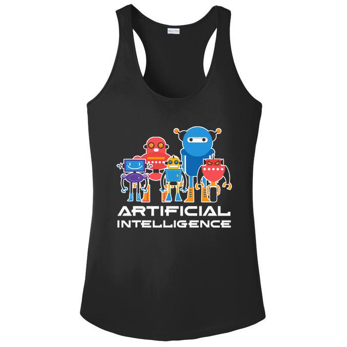 Artificial Intelligence Robots Computer Science AI Ladies PosiCharge Competitor Racerback Tank