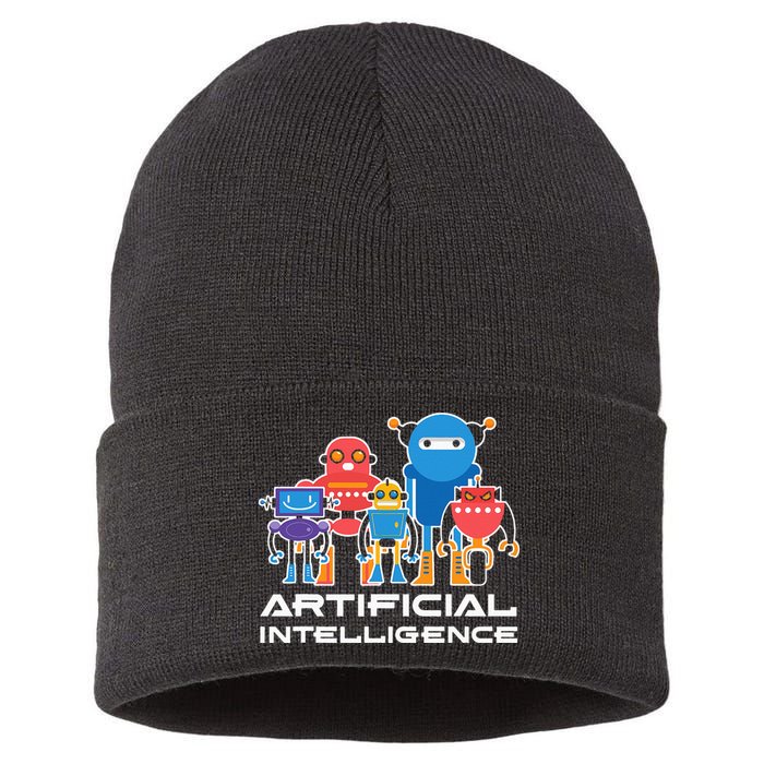 Artificial Intelligence Robots Computer Science AI Sustainable Knit Beanie