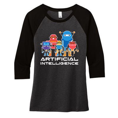 Artificial Intelligence Robots Computer Science AI Women's Tri-Blend 3/4-Sleeve Raglan Shirt