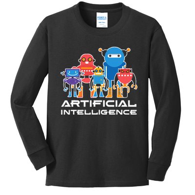 Artificial Intelligence Robots Computer Science AI Kids Long Sleeve Shirt