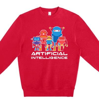 Artificial Intelligence Robots Computer Science AI Premium Crewneck Sweatshirt