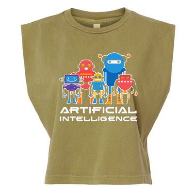 Artificial Intelligence Robots Computer Science AI Garment-Dyed Women's Muscle Tee