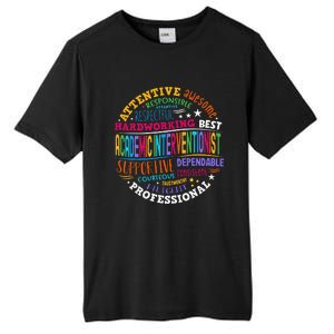 Academic Interventionist Reading Math Title One Teacher Crew Tall Fusion ChromaSoft Performance T-Shirt