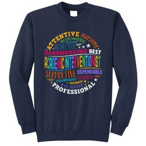 Academic Interventionist Reading Math Title One Teacher Crew Sweatshirt