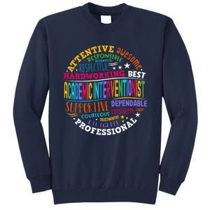 Academic Interventionist Reading Math Title One Teacher Crew Tall Sweatshirt