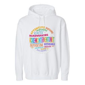 Academic Interventionist Reading Math Title One Teacher Crew Garment-Dyed Fleece Hoodie