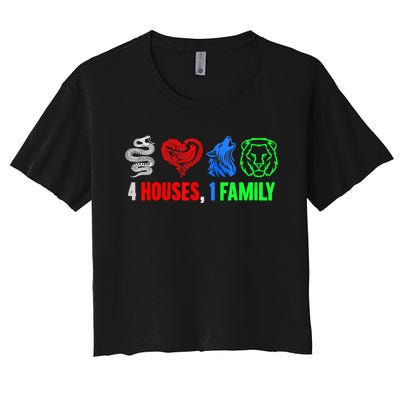 Altruismo IsibindiAmistad Reveur Rca 4 Houses 1 Family Women's Crop Top Tee