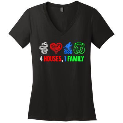 Altruismo IsibindiAmistad Reveur Rca 4 Houses 1 Family Women's V-Neck T-Shirt