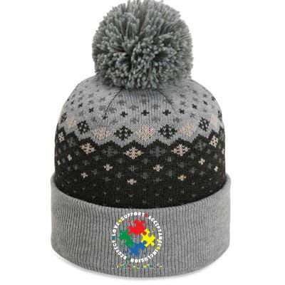 Acceptance Inclusion Respect Love Support Autism Awareness Gift The Baniff Cuffed Pom Beanie