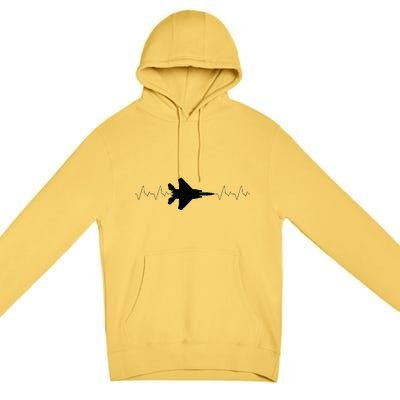 Airplane Pilot Air force Heartbeat Premium Pullover Hoodie