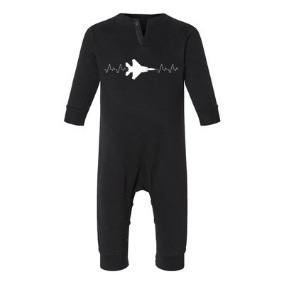 Airplane Pilot Air force Heartbeat Infant Fleece One Piece