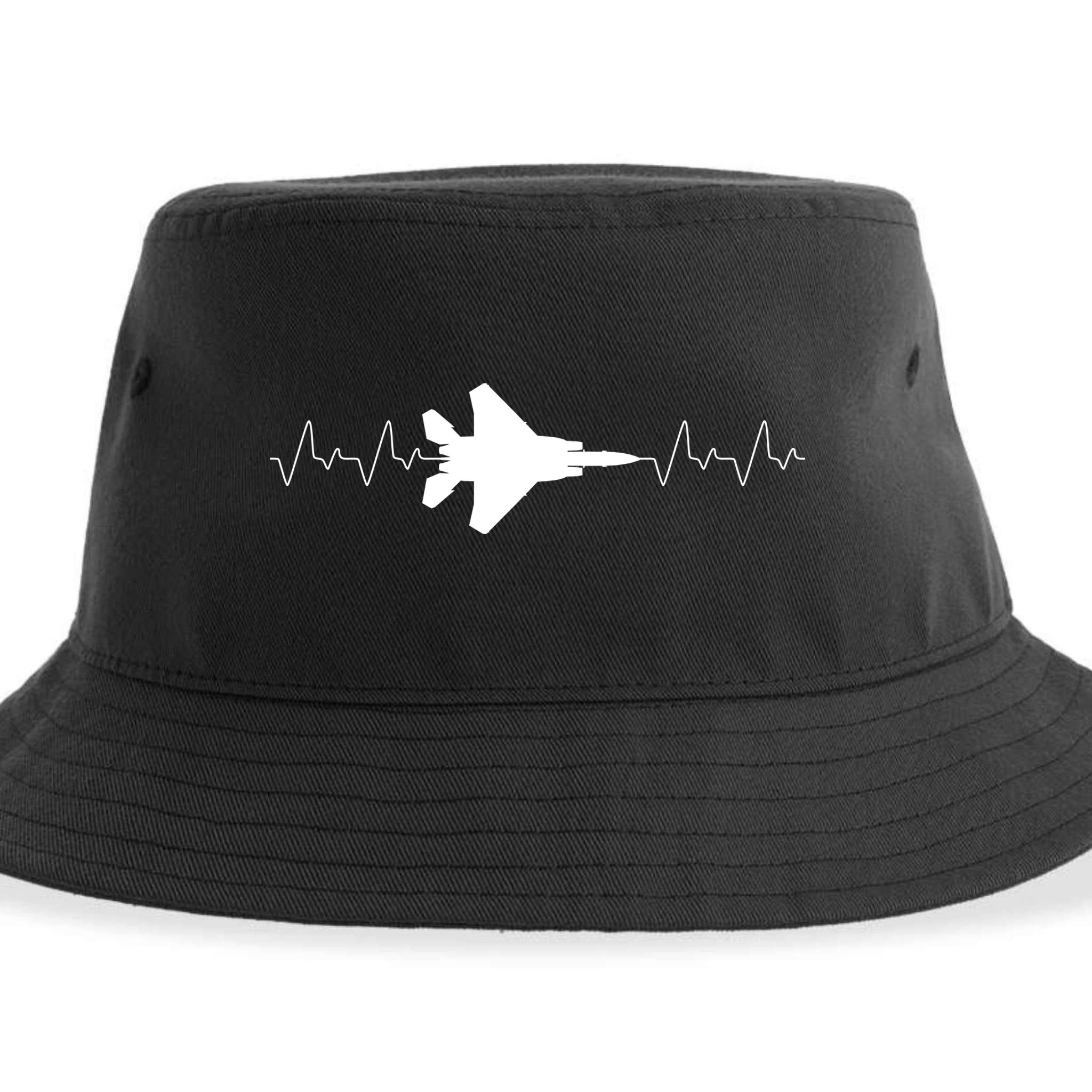 Airplane Pilot Air force Heartbeat Sustainable Bucket Hat