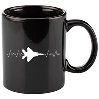 Airplane Pilot Air force Heartbeat 11oz C Handle Ceramic Mug