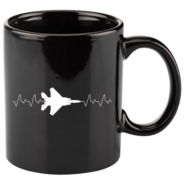 Airplane Pilot Air force Heartbeat 11oz C Handle Ceramic Mug