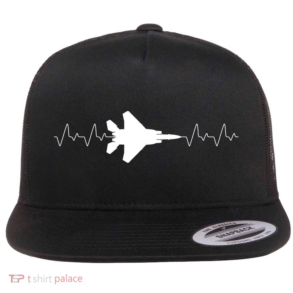 Airplane Pilot Air force Heartbeat Flatbill Hat
