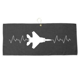 Airplane Pilot Air force Heartbeat Large Microfiber Waffle Golf Towel