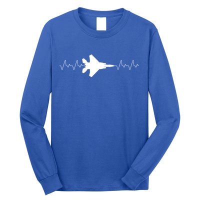 Airplane Pilot Air force Heartbeat Long Sleeve Shirt