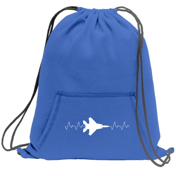 Airplane Pilot Air force Heartbeat Sweatshirt Cinch Pack Bag