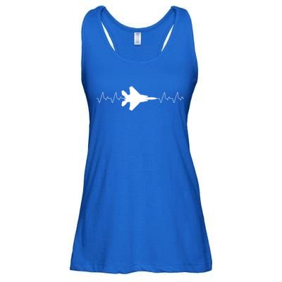 Airplane Pilot Air force Heartbeat Ladies Essential Flowy Tank