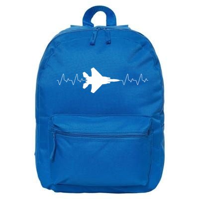 Airplane Pilot Air force Heartbeat 16 in Basic Backpack