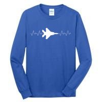 Airplane Pilot Air force Heartbeat Tall Long Sleeve T-Shirt