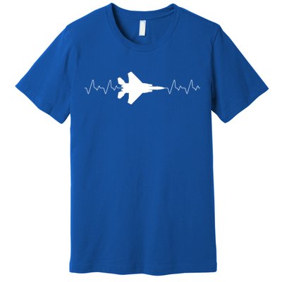 Airplane Pilot Air force Heartbeat Premium T-Shirt