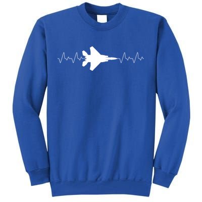 Airplane Pilot Air force Heartbeat Tall Sweatshirt