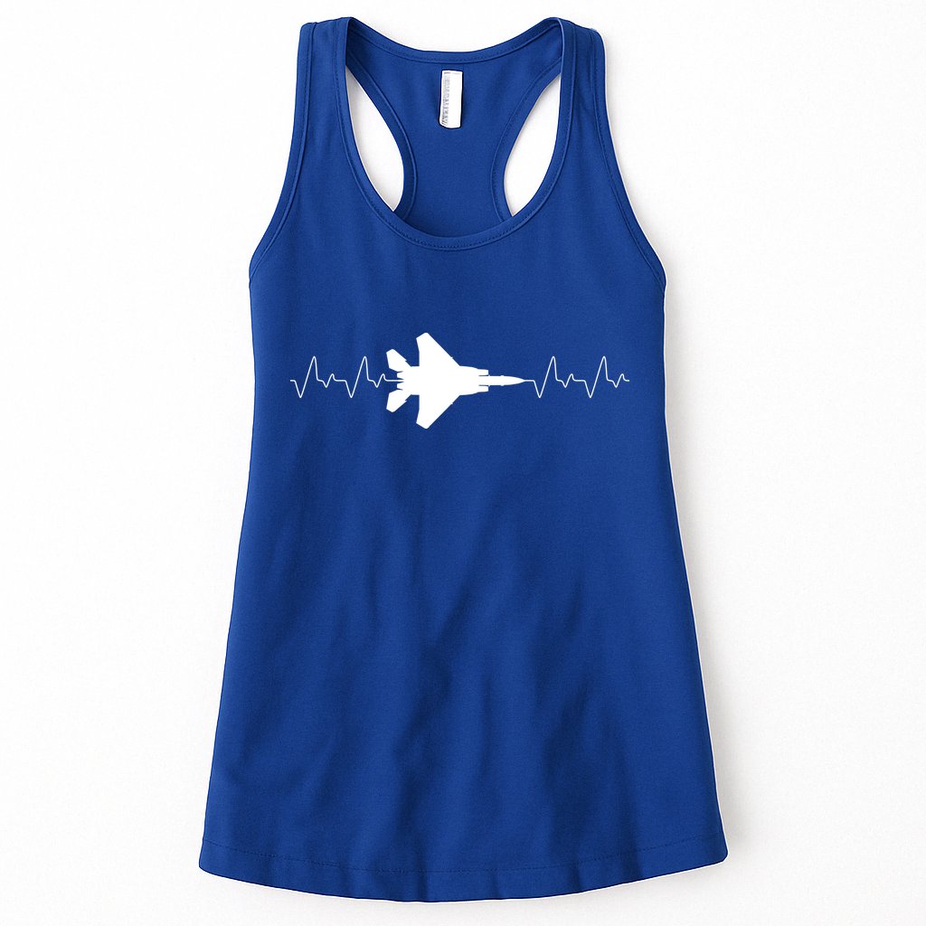 Airplane Pilot Air force Heartbeat Womens Tank Top