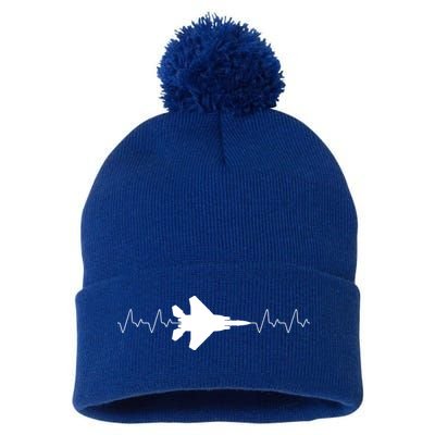 Airplane Pilot Air force Heartbeat Pom Pom 12in Knit Beanie