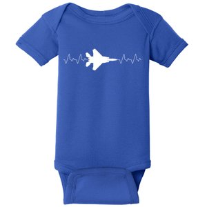 Airplane Pilot Air force Heartbeat Baby Bodysuit