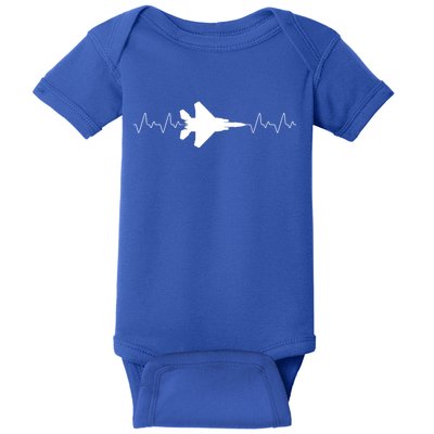 Airplane Pilot Air force Heartbeat Baby Bodysuit