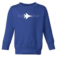 Airplane Pilot Air force Heartbeat Toddler Sweatshirt